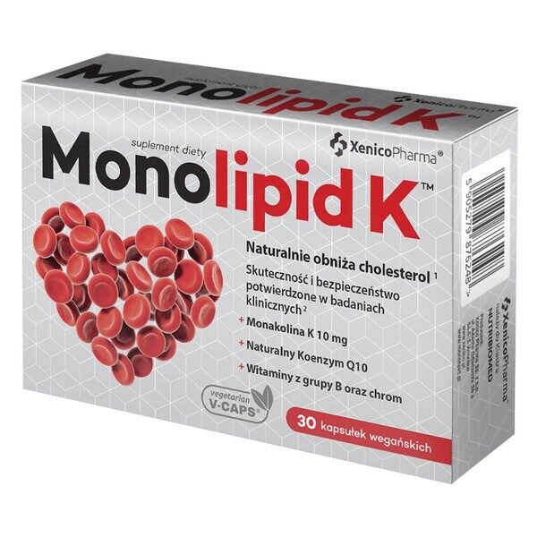 Monolipid K - a dietary supplement containing a unique combination of red rice yeast extract, vitamins B6, B12 and folic acid. The product is intended for adults.