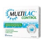 Multilac Control - a dietary supplement containing three different components of the Saccharomyces boulardii yeast culture, Bifidobacterium breve BR03 bacteria and a prebiotic. The preparation is intended for adults and children over 3 years of age.