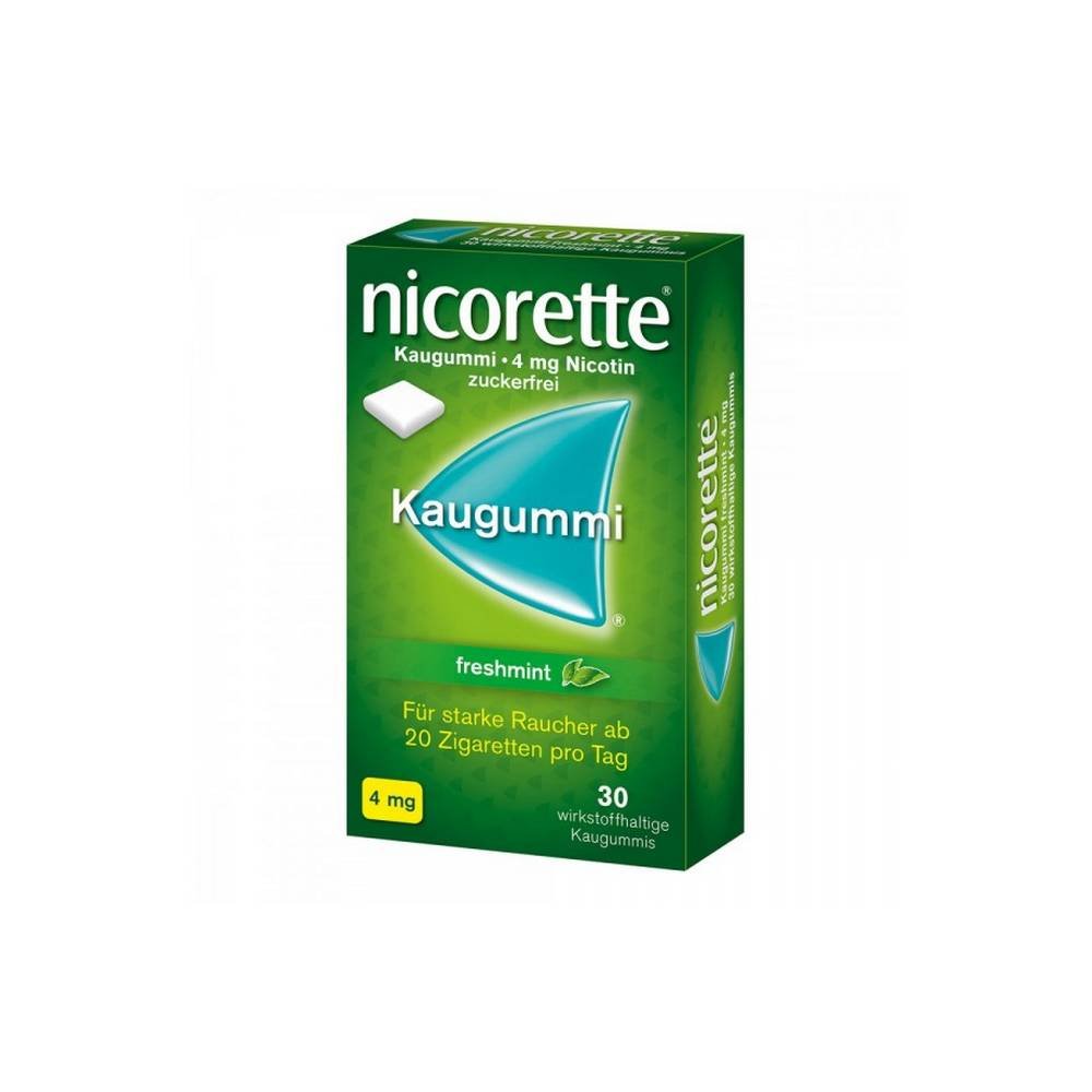 nicorette 4 mg freshmint chewing gum 30 Treating tobacco addiction by relieving withdrawal symptoms. The drug thus supports smoking cessation.