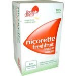 Nicorette 4 mg box of 105 sugar-free fruit erasers, designed for smoking very strongly independent.
