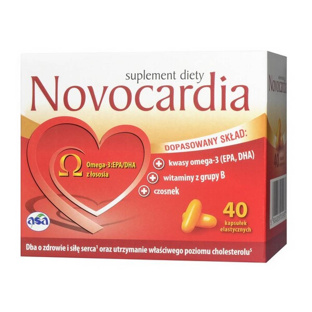 novocardia kapsulki 40 szt Novocardia - a dietary supplement containing ingredients supporting the proper functioning of the heart. The preparation is intended for adults.