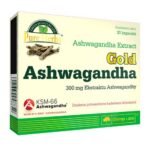 Gold Ashwagandha - a dietary supplement containing Ashwaganda root extract (Withania somnifera L.). The product is intended for adults. It is not recommended for children, pregnant or breastfeeding women or in the case of hypersensitivity to any of the ingredients of the preparation