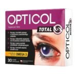 OPTICOL TOTAL - a dietary supplement containing, among others, blueberry extract, zinc and riboflavin. The product is intended for adults. Blueberry extract, zinc and riboflavin support maintaining proper vision.