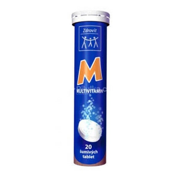 Vitamin effervescent tablets with orange flavor. Multivitamin tablets supplement the diet with 10 basic vitamins.