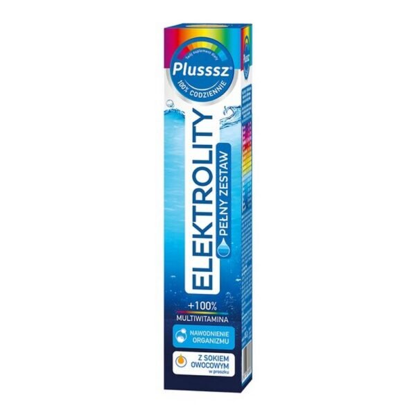 Plusssz Electrolytes + 100% Multivitamin - a dietary supplement containing a special set of the most important electrolytes, glucose and a complex of 10 most important vitamins. The product is intended for adults.