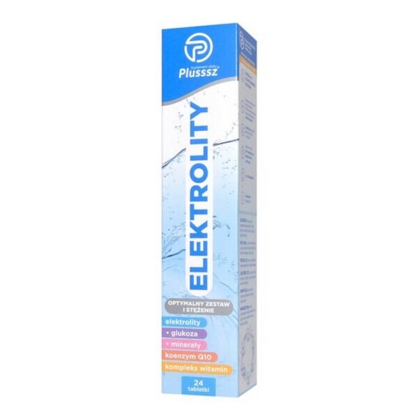 Plusssz Electrolytes + 100% Multivitamin - a dietary supplement containing a special set of the most important electrolytes, glucose and a complex of 10 most important vitamins. The product is intended for adults.