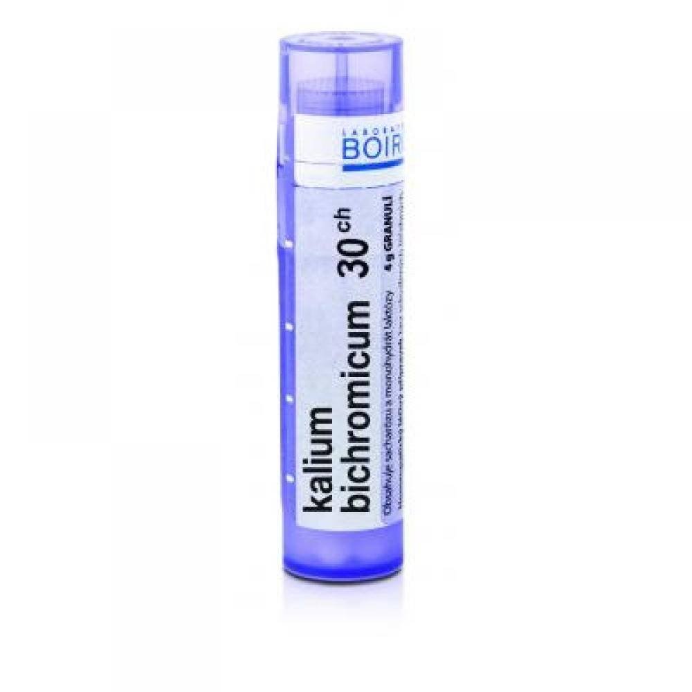 potassium bichromicum ch30 granules 4g Homeopathic medicinal product without approved therapeutic indications. Oral administration. Contains sucrose and lactose monohydrate.