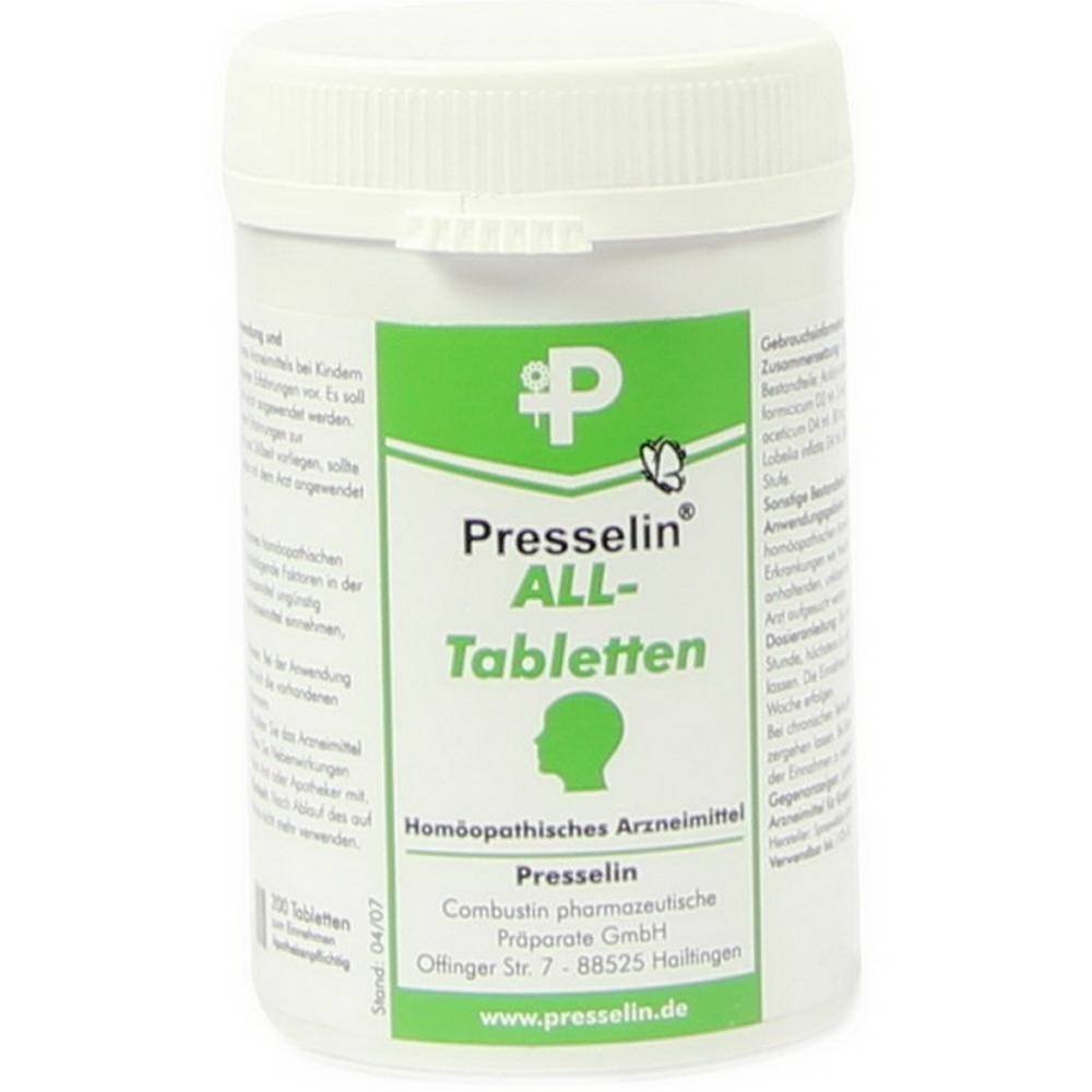 presselin all tablets 200 For allergic diseases such as hay fever and bronchial asthma.