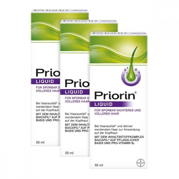 Set consists of: 3x Priorin Liquid pump solution for hair loss 50 ml PZN: 11711661