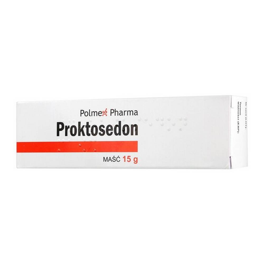 proktosedon rectal ointment 15 g Proktosedon is a medicinal product for use in haemorrhoidal disease (external haemorrhoids, internal haemorrhoids) associated with acute or chronic inflammation, pain, itching, and bleeding.