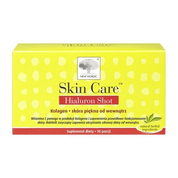 Skin Care Hialuron Shot - a dietary supplement containing ingredients supporting the skin from the inside. The product is intended for adults.