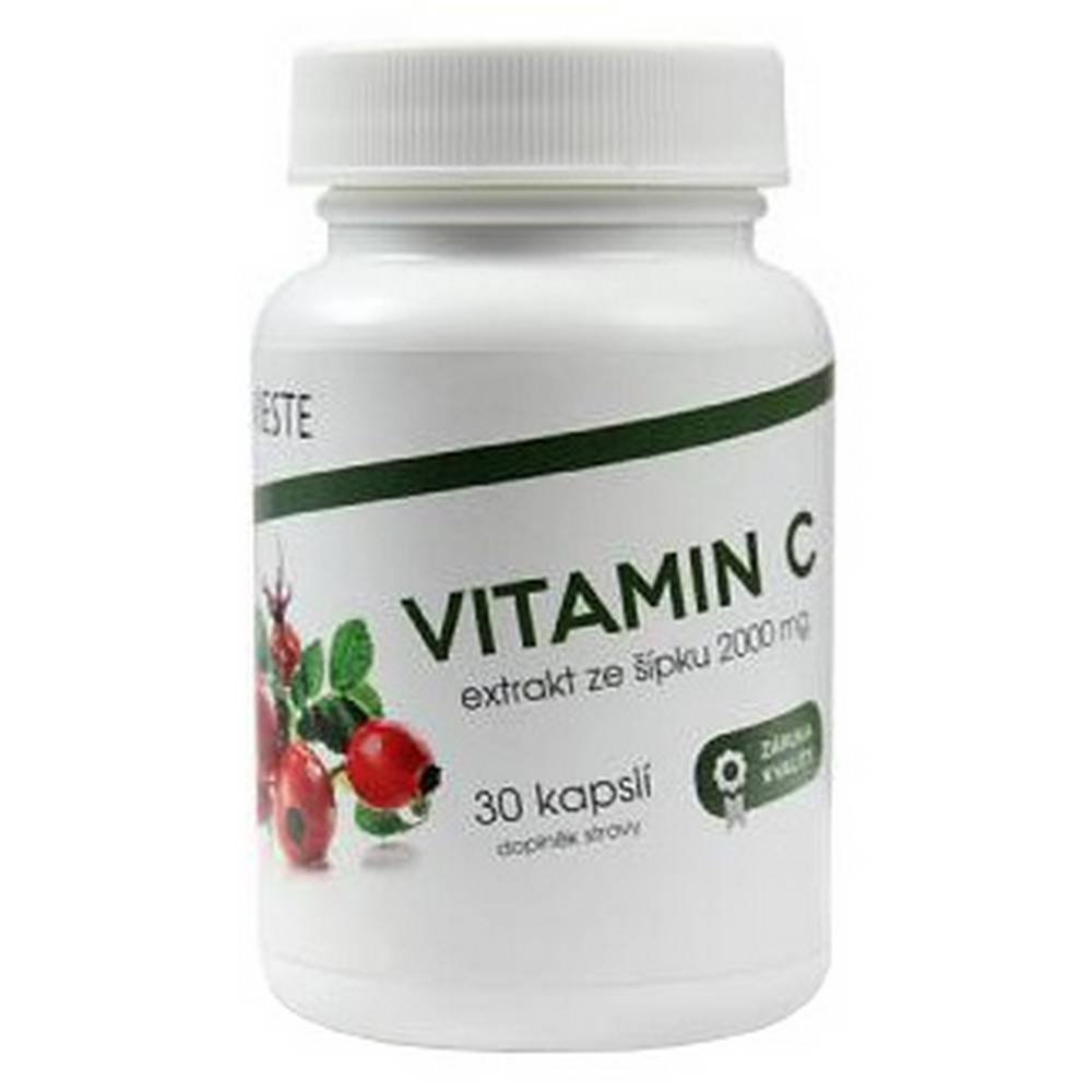 vieste vitamin c from rosehip 2000mg 30 Vitamin C rosehip extract is a suitable dietary supplement to strengthen the immune system. Vitamin C contributes to the normal function of the immune system and to the normal production of collagen.