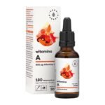 Vitamin A - a dietary supplement containing retinyl palmitate dissolved in olive oil. Product intended for adults.