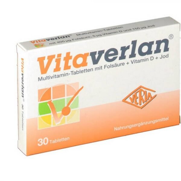 The Vitaverlan® food supplement is a multivitamin tablet with essential vitamins and the important trace element iodine.