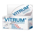 Dietary supplement containing calcium from sea oyster shells, vitamin D3 and magnesium. Vitrum Osteo contains calcium is obtained from sea oyster shells. Calcium is needed to maintain healthy bones.