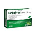 GinkoPrim® Max уникальное сочетание Гинкго билобы и незаменимого для человеческого организма магния. Стандартизированный экстракт гарантирует точное определение количества активных веществ (24% флавонгликозиды и 6% терпенлактоны). Гинкго билоба усиливает периферийную систему кровообращения, способствуя сохранению когнитивных функций, прежде всего памяти, слабеющей в пожилом возрасте. Действие Гинкго билобы на периферийную систему кровообращения имеет особенно важное значение при ослаблении зрения и слуха. Присутствие магния необходимо для многих процессов, происходящих в организме: для снижения возбудимости нервной системы, развития умственных способностей, для регуляции и расслабления мышц и сосудов, регуляции работы кардиоваскулярной системы. Цинк способствует нормальной когнитивной функции.
