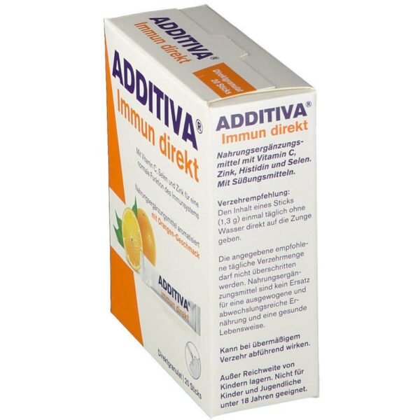 Dietary supplement with vitamin C, zinc, histidine and selenium as well as sweeteners.