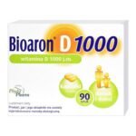 Bioaron D 1000 - a dietary supplement intended for adults and children over 10 years of age. Vitamin D supports the proper absorption and use of calcium and phosphorus, supports the correct level of calcium in the blood, helps in the proper development of bones in children, supports the maintenance of healthy bones and teeth, supports the proper functioning of muscles, is involved in the process of cell division.
