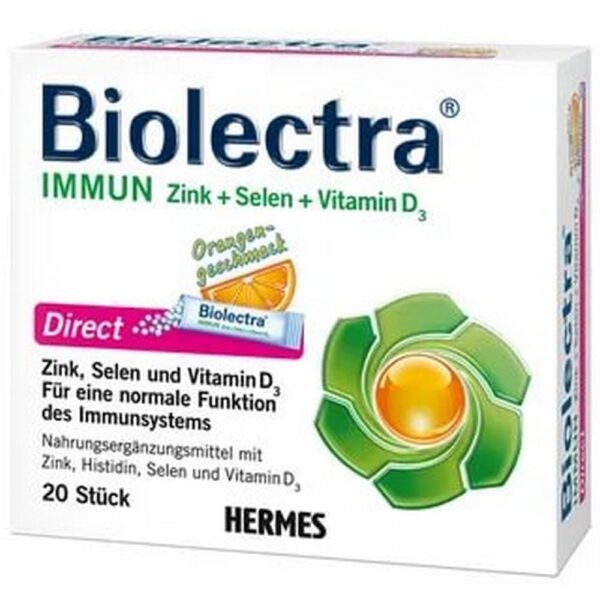 Food supplement with sweeteners and orange flavor.