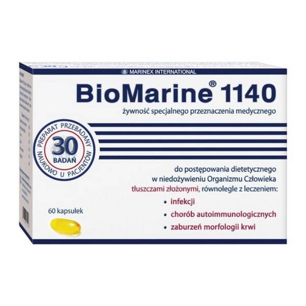 BioMarine 1140 - это корм для специальных медицинских целей, который представляет собой комбинацию масел печени 4 видов глубоководных акул Тихого океана и Тасманова моря, предназначенный для диетического управления недостаточным питанием человеческого организма с помощью сложных жиров.