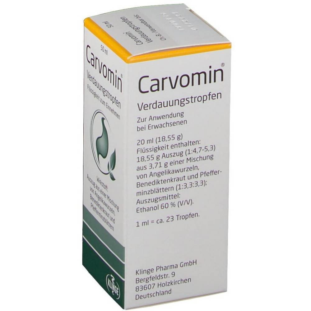 carvomin digestive drops 50 ml To support the digestive function.