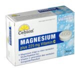 Food supplement with magnesium, vitamin C and sweeteners.