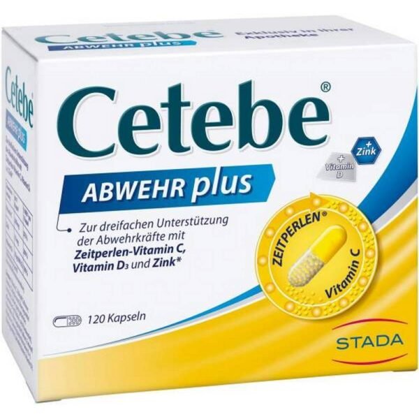 Food supplement with vitamin C, vitamin D3 and zinc.