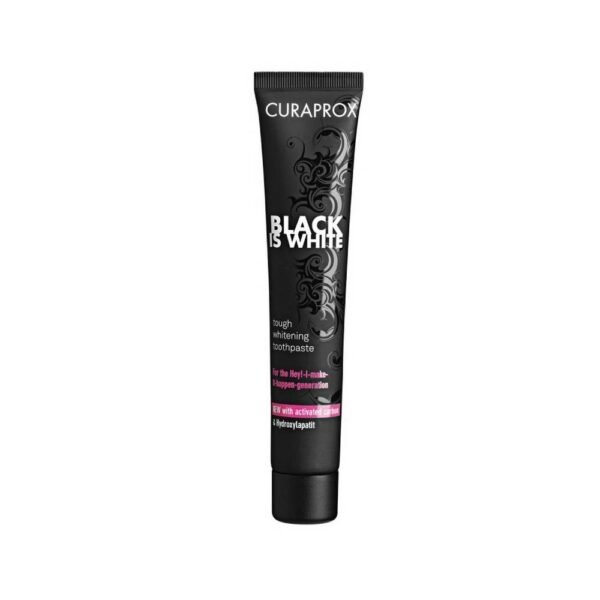 Whitening toothpaste with activated charcoal including a toothbrush.