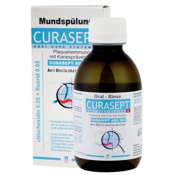 Protective mouthwash with fluoride.