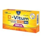 D-Vitum forte 100 &micro;g - a dietary supplement containing vitamin D dissolved in high-linolenic flax seed oil, cold pressed. The product is intended for adults. Do not exceed the recommended daily dose.