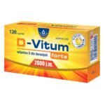 D-Vitum forte 2000 IU - a dietary supplement supporting the body in many processes. Product intended for adults. Vitamin D supports the maintenance of healthy bones, teeth and the proper level of calcium in the blood,