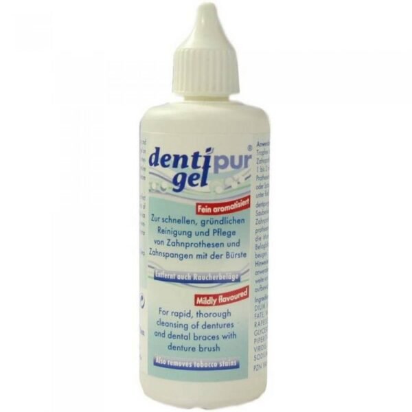 For quick, thorough cleaning and care of dentures and braces with a brush.