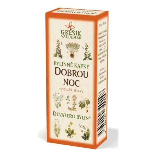 The drops speed up falling asleep and help induce peaceful sleep. Dosage: 30 drops about an hour before bed, preferably in a glass of water