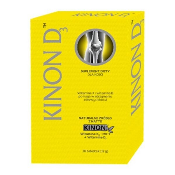 KINON D3 - a dietary supplement containing vitamins K and D. The preparation is intended for adults. Vitamin K supports the maintenance of healthy bones. Vitamin D3 helps maintain the correct level of calcium in the blood.