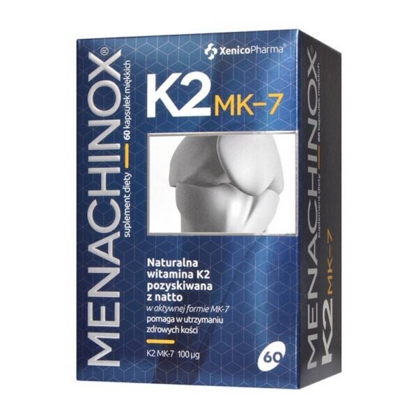 Menachinox K2 - a dietary supplement that is a source of natural vitamin K2 (MK-7) obtained from the traditional Japanese fermented soybean product - Natto. The preparation is intended for adults. Vitamin K2 contained in the preparation has been dissolved in natural fats, thanks to which it is best absorbed by the body.