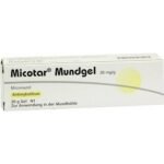 With yeast infections of the oral mucosa (oral thrush).
