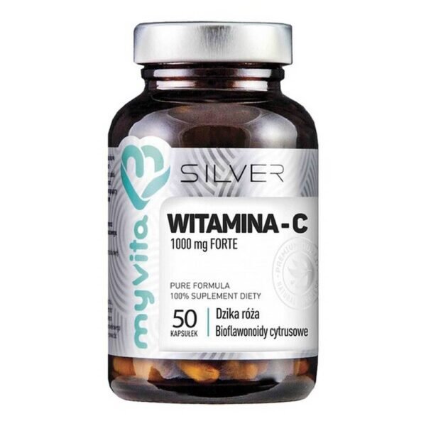 MyVita Silver Vitamin C 1000 mg Forte - a dietary supplement containing vitamin C with the addition of citrus bioflavonoids and rosehip extract. The product is intended for adults. Do not exceed the recommended daily dose.