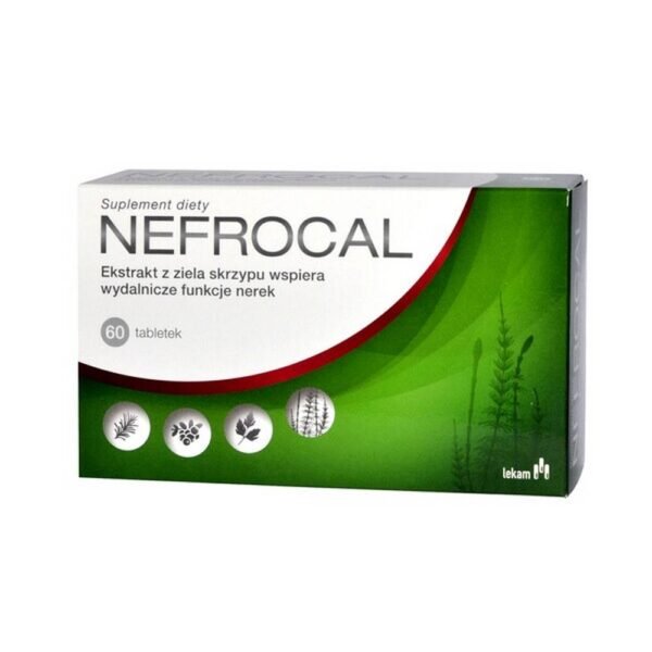 Nefrocal - a dietary supplement containing ingredients supporting the excretory functions of the kidneys. Equisetum arvense horsetail herb extract supports the excretory functions of the kidneys; Vaccinium vitis-idaea L lingonberry leaf extract; Potassium (in the form of citrate) helps maintain electrolyte balance;