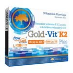 Gold-Vit K2 Plus - a dietary supplement containing vitamin K and vitamin D enclosed in a liquid capsule of Flow Caps. The preparation is intended for adults. Vitamin K promotes proper blood clotting. Vitamins K and D support the maintenance of healthy bones.