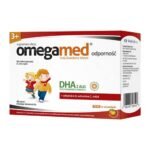 Omegamed Immunity - a dietary supplement intended for children over 3 years of age. Orange flavor. Vitamins D and C contribute to the proper functioning of the immune system, as well as DHA (the best of Omega-3) and honey.
