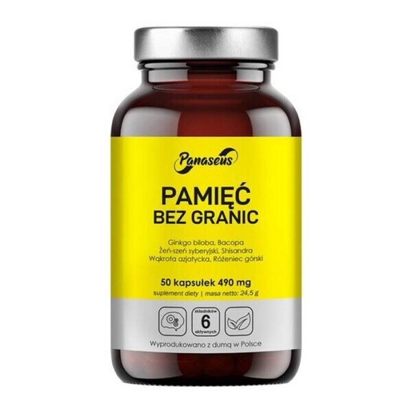 Memory without limits - a dietary supplement containing ginko biloba, rosary, ginseng and gotu kola. The product is intended for adults. Ginkgo biloba strengthens cognitive functions and contributes to proper blood circulation.