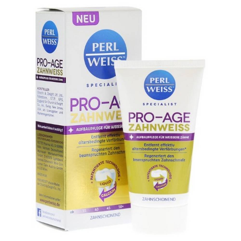 perlweiss pro age tooth white 50 ml Restorative care for whiter teeth.