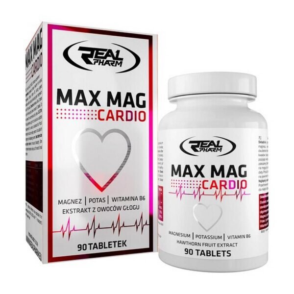 Max Mag Cardio - a dietary supplement containing magnesium, potassium, vitamin B6 and hawthorn fruit extract. The product is intended for adults. Do not exceed the recommended daily dose.