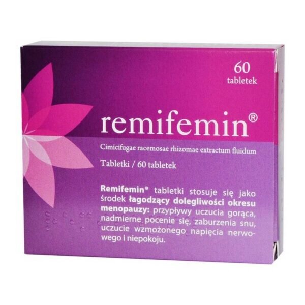 Remifemin is a medicinal product containing black cohosh and relieving symptoms associated with menopause (excessive sweating, hot flushes).