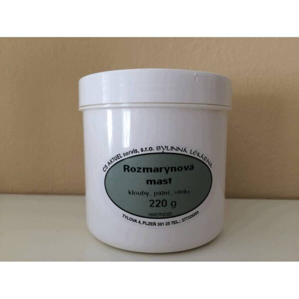 Rosemary ointment for joints, spine, rheumatism, muscles, tendons and overworked musculoskeletal systems. It has also proved effective in inflammation and swelling of the joints. The original recipe by Božena Kamenická.