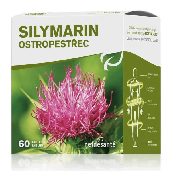 Silymarin is an active substance derived from the seeds of milk thistle. It has a beneficial effect on detoxification and regeneration of liver tissue.