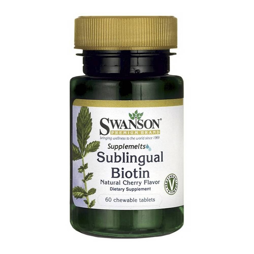 swanson biotin lozenges 60 Swanson Biotin (сублингвальный биотин) - это пищевая добавка, содержащая биотин (также известный как витамин H или витамин B7). Не используйте при повышенной чувствительности к любому из ингредиентов препарата.