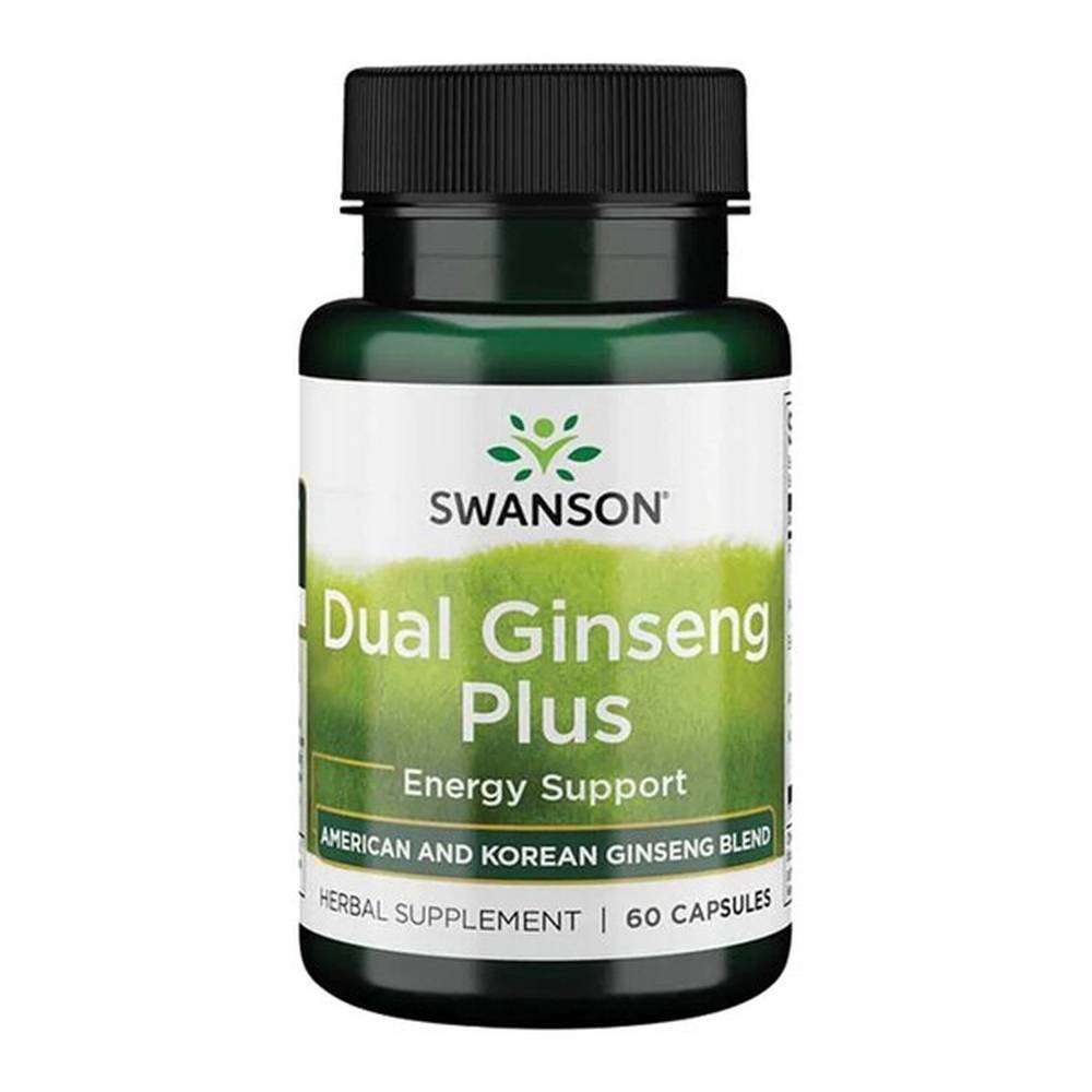 swanson dual ginseng plus capsules 60 Dual Ginseng Plus - a dietary supplement containing American ginseng, eleutherococcus and Korean ginseng. The product is intended for adults. Do not exceed the recommended daily dose.