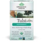 A refreshing blend of sacred basil and mint. Herbal certified organic tea without caffeine, for better digestion and mental well-being.