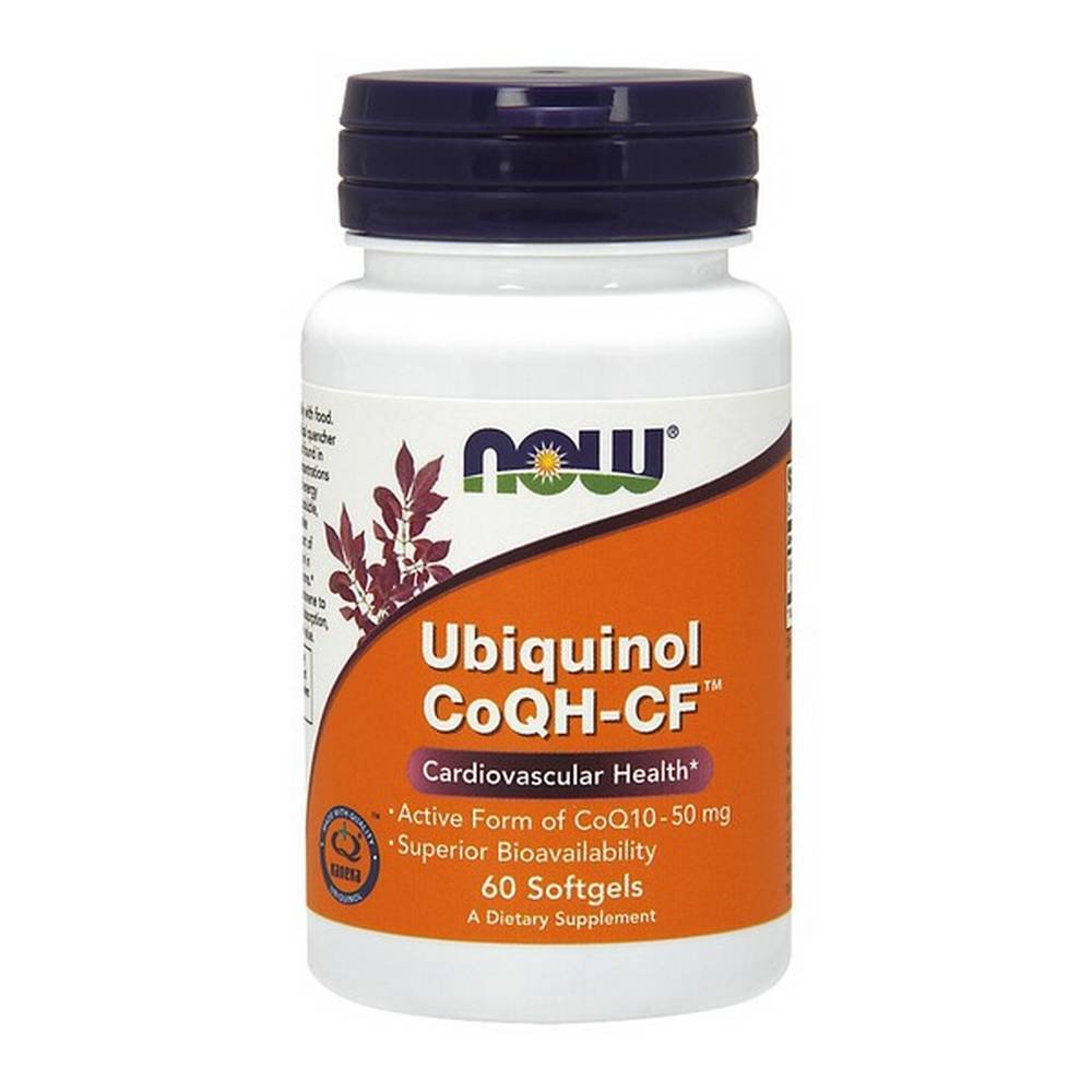 ubiquinol coqh cf capsules 60 now foods Ubiquinol CoQH-CF - a dietary supplement containing a reduced form of coenzyme Q10. The product is intended for adults. Do not exceed the recommended daily allowance.